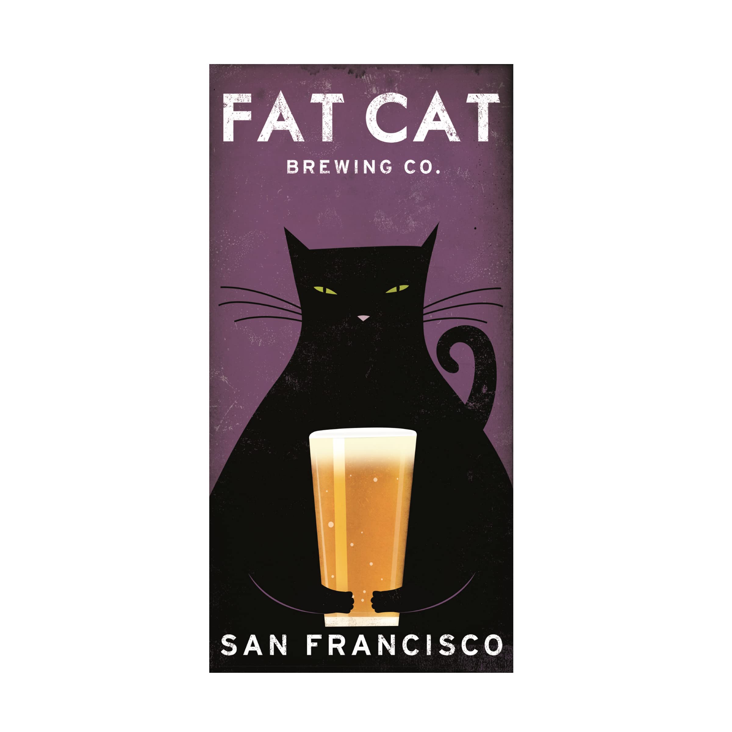 Ryan Fowler 'Cat Brewing' Canvas Art Print - Handmade Wall Decor for Living Room, Bedroom & Office - Unique Gift for Cat Lovers & Coffee Enthusiasts
