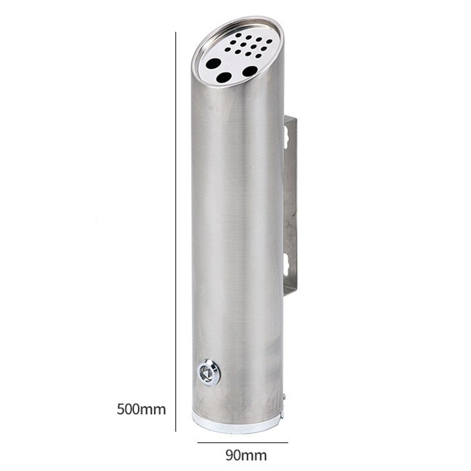 Stainless Steel Wall Mounted Outdoor Ashtray - Metal Cigarette Butt Receptacle for Smoking Areas, Pubs & Shelters | Durable & Weatherproof for Patios, Balconies & Public Spaces