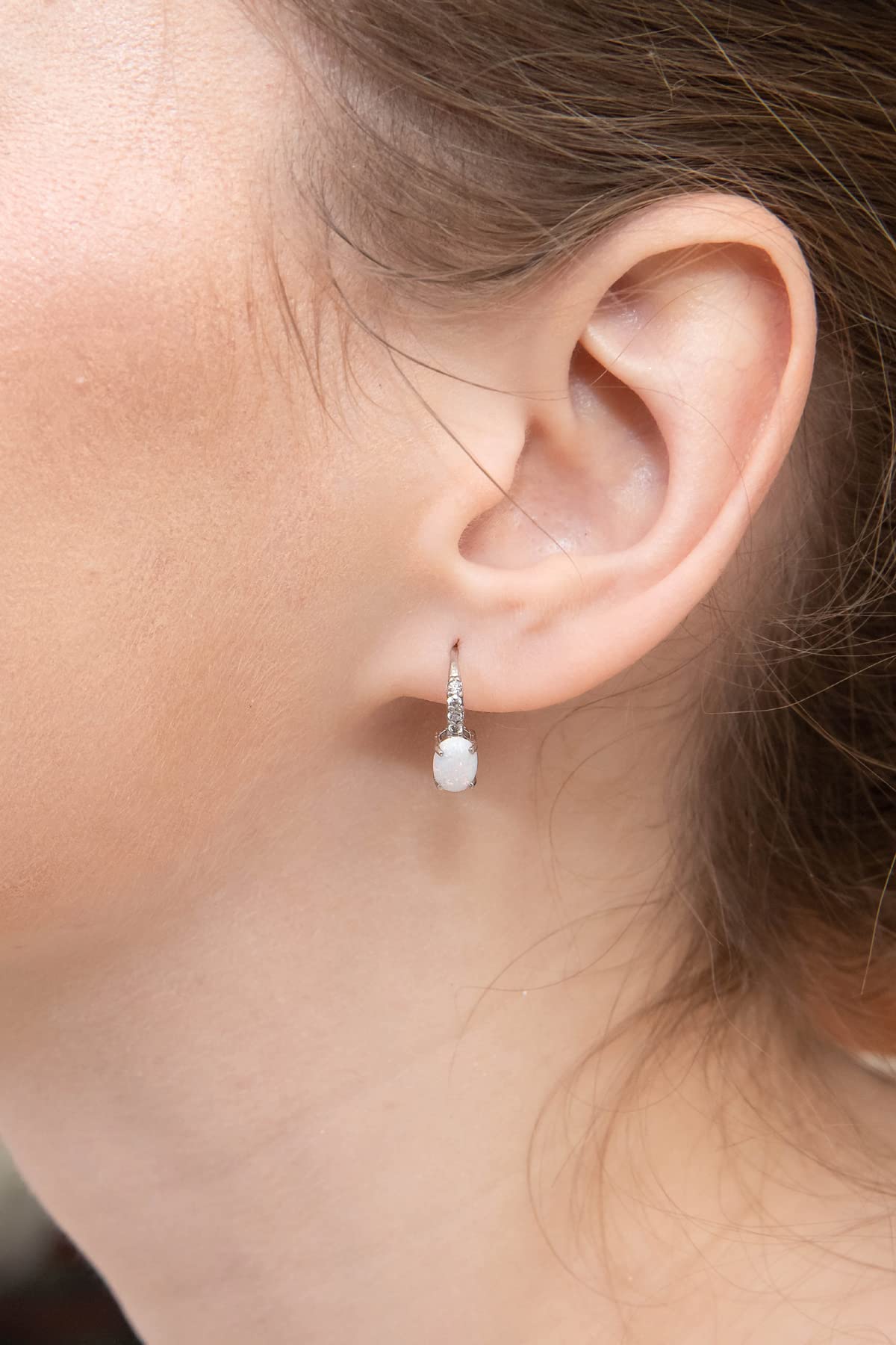 **7x5mm Oval Cut Birthstone Earrings for Women - Genuine or Synthetic Gemstone Leverback, Drop, Huggie & Dangle Earrings in Silver | Perfect for Gifts, Parties & Everyday Wear**