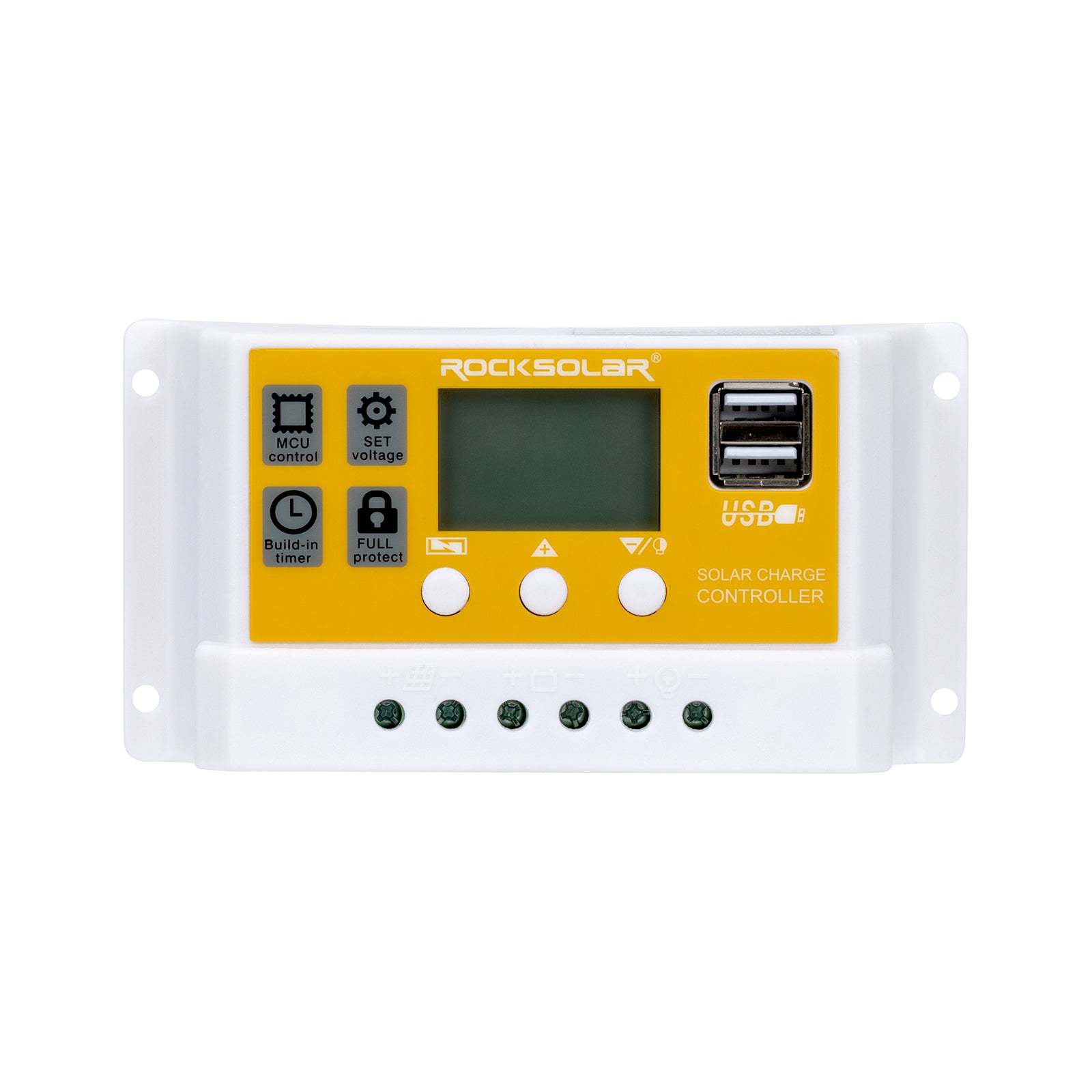 ROCKSOLAR 20A PWM Solar Charge Controller for 12V/24V Battery - Waterproof & Efficient Solar Panel Regulator for RV, Boat, Off-Grid Power Systems