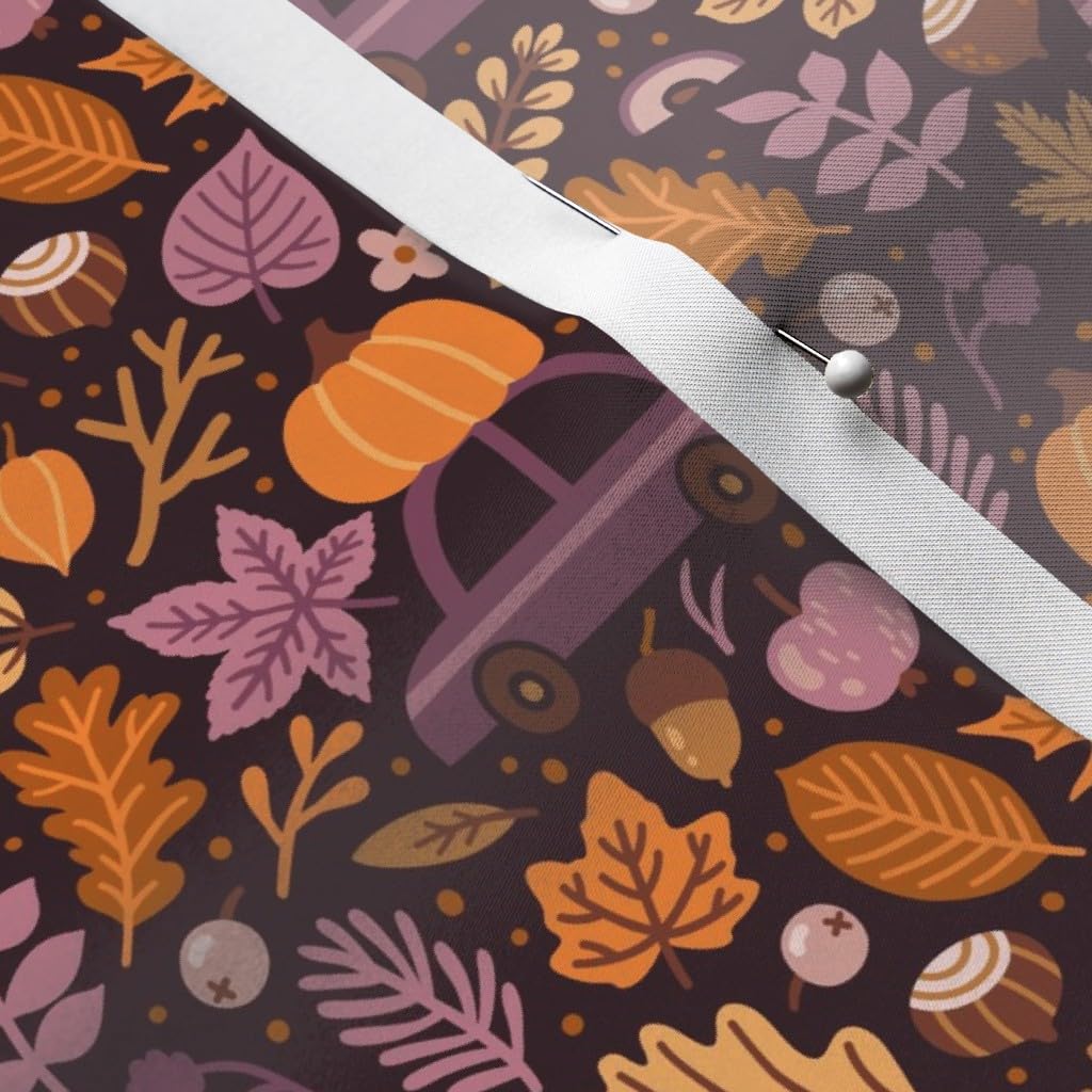 Autumn Leaves Printed Satin Fabric by The Yard - Soft & Durable for Sewing, Lining, Apparel, Fashion, Blankets & Home Decor - Perfect for DIY Crafts, Quilting & Seasonal Decorations