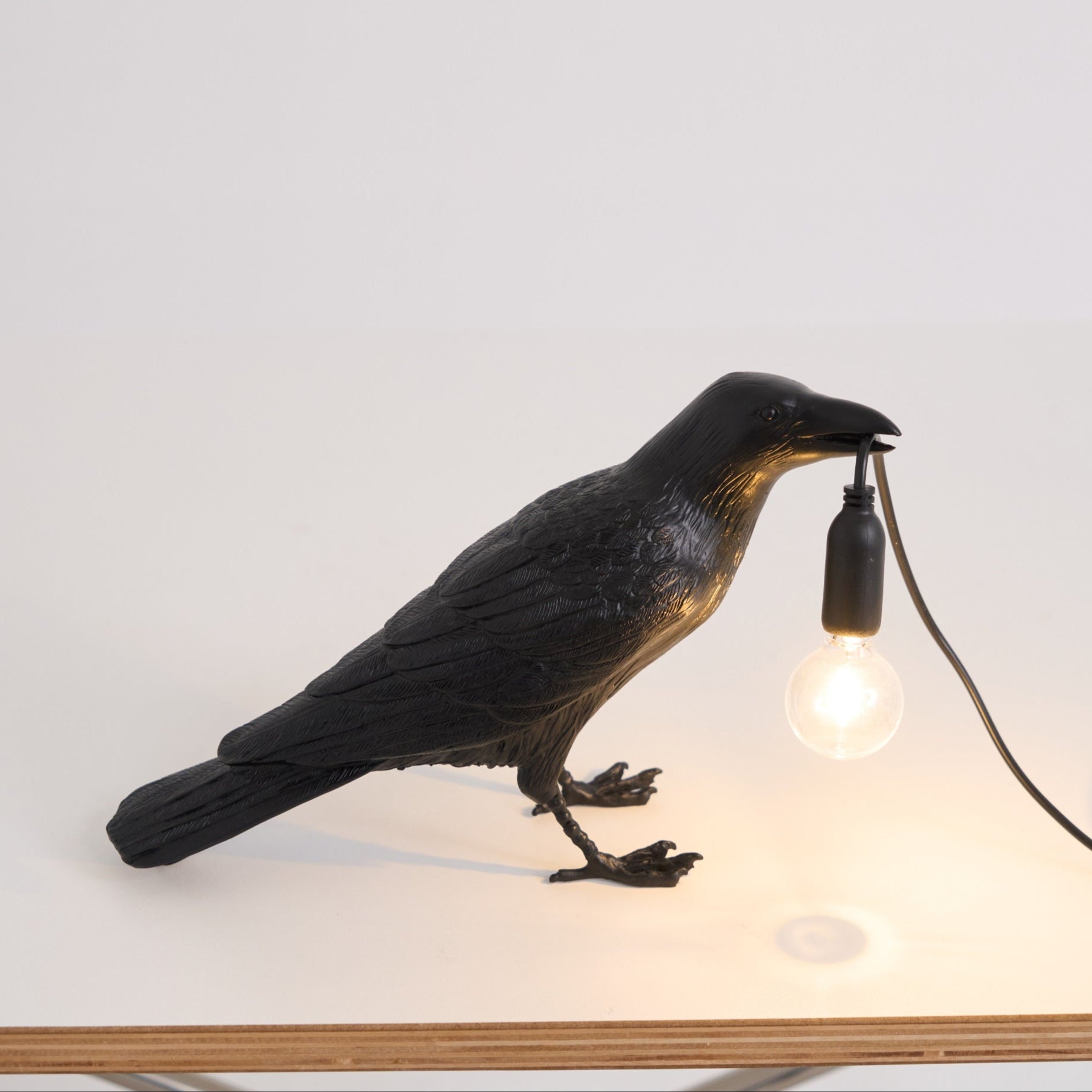 Raven Resin Table Lamp - Modern Gothic Home Decor for Bedroom, Living Room, Office - Handcrafted Night Light with Adjustable Brightness for Reading & Relaxation