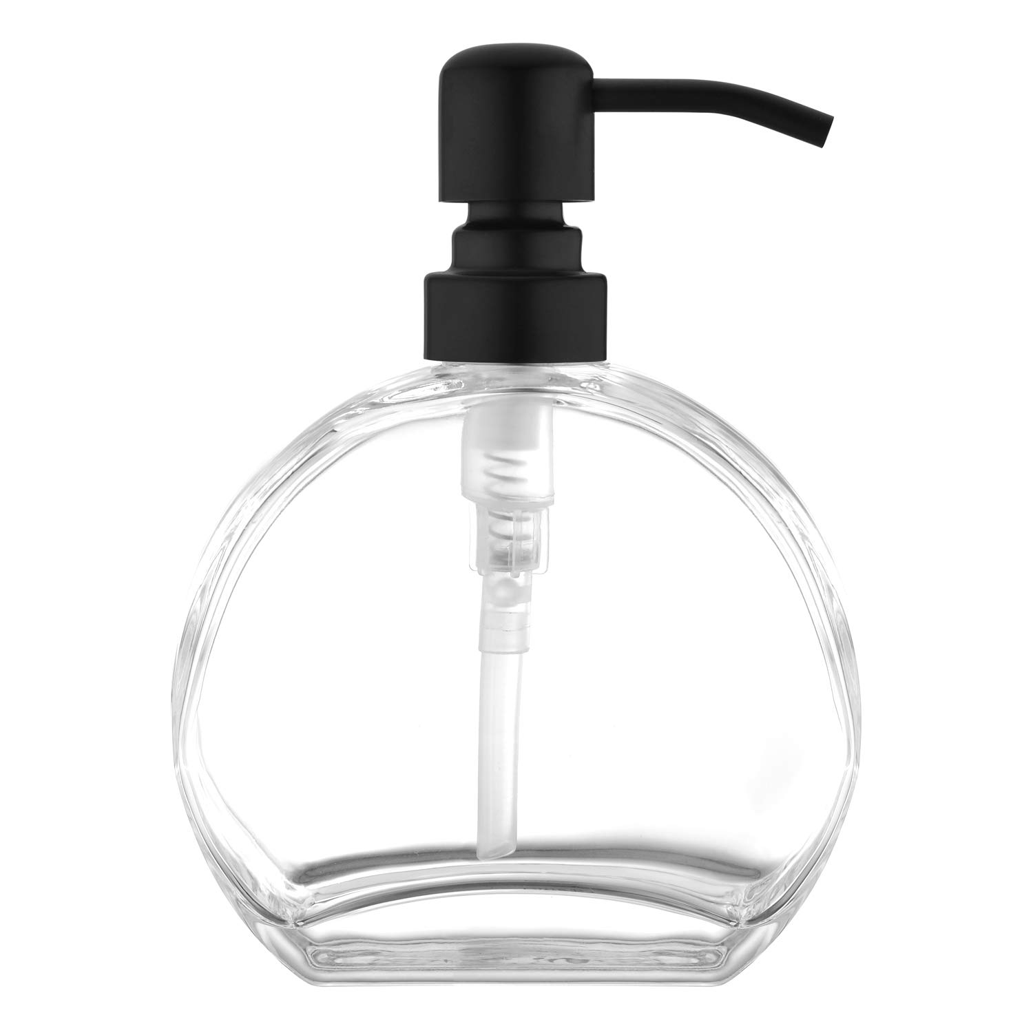 Premium Glass Soap Dispenser with Rust-Proof Stainless Steel Pump - Refillable Kitchen & Bathroom Countertop Dispenser for Liquid Soap, Lotion & Essential Oils (Black) - Perfect for Modern Homes, Spa-Like Bathrooms & Stylish Kitchens