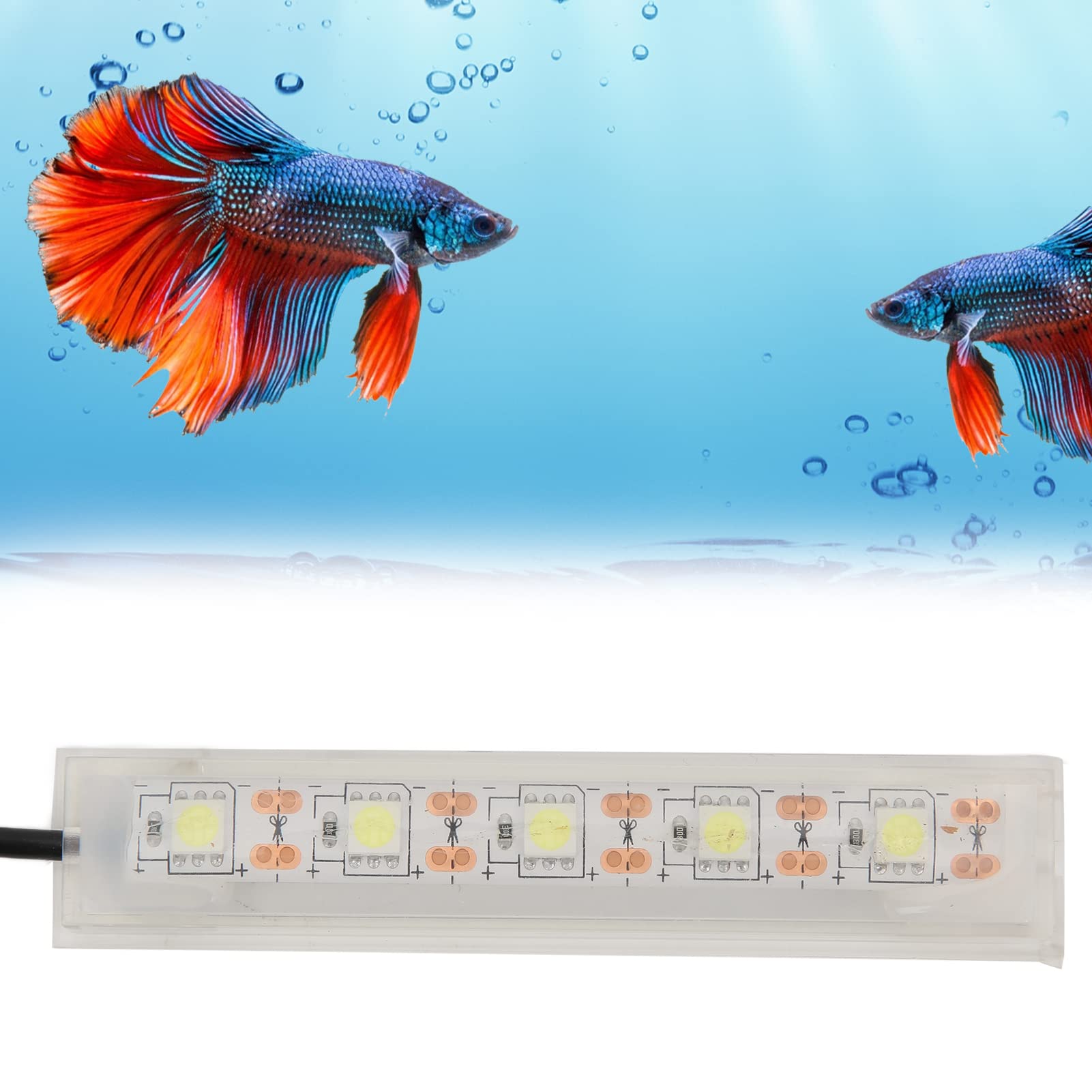 Zerodis Aquarium LED Light - Submersible Underwater Fish Tank Light for Plants, White LED Aquarium Lighting for Indoor Tanks | Perfect for Freshwater Plant Growth & Decorative Aquascaping