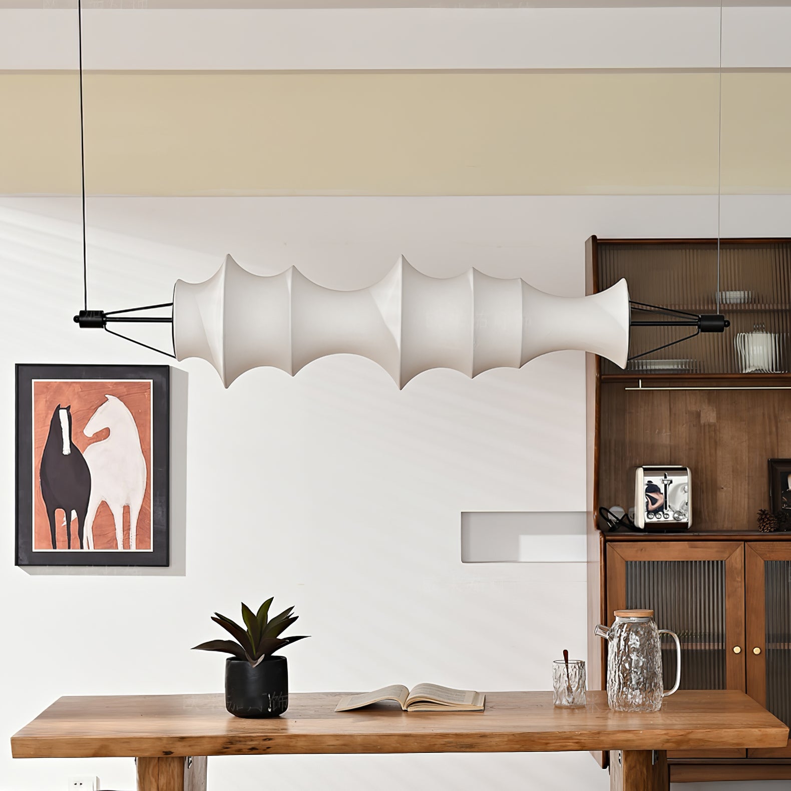 Linna Silk Pendant Lamp - Handmade Boho Chic Lighting Fixture for Living Room, Bedroom & Dining Room Decor | Elegant Hanging Light for Home Interior Design
