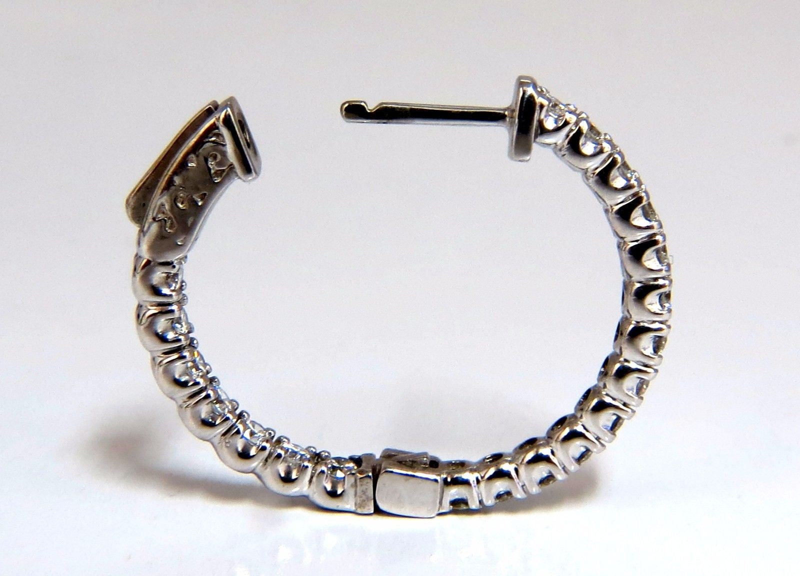 1.55ct Natural Round Brilliant Diamond Hoop Earrings 14K Gold G/VS1 - Perfect for Weddings, Parties & Everyday Elegance