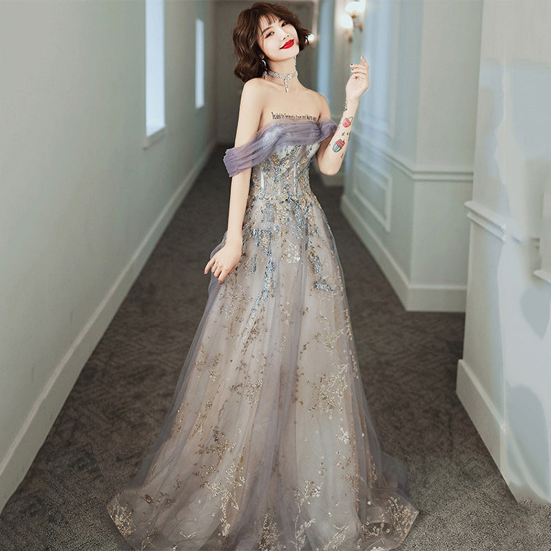 Light Purple Off Shoulder A-Line Prom Dress for Sweet 16 Birthday Party | Elegant Quinceañera Gown | Perfect for Homecoming, Formal Dances & Special Occasions