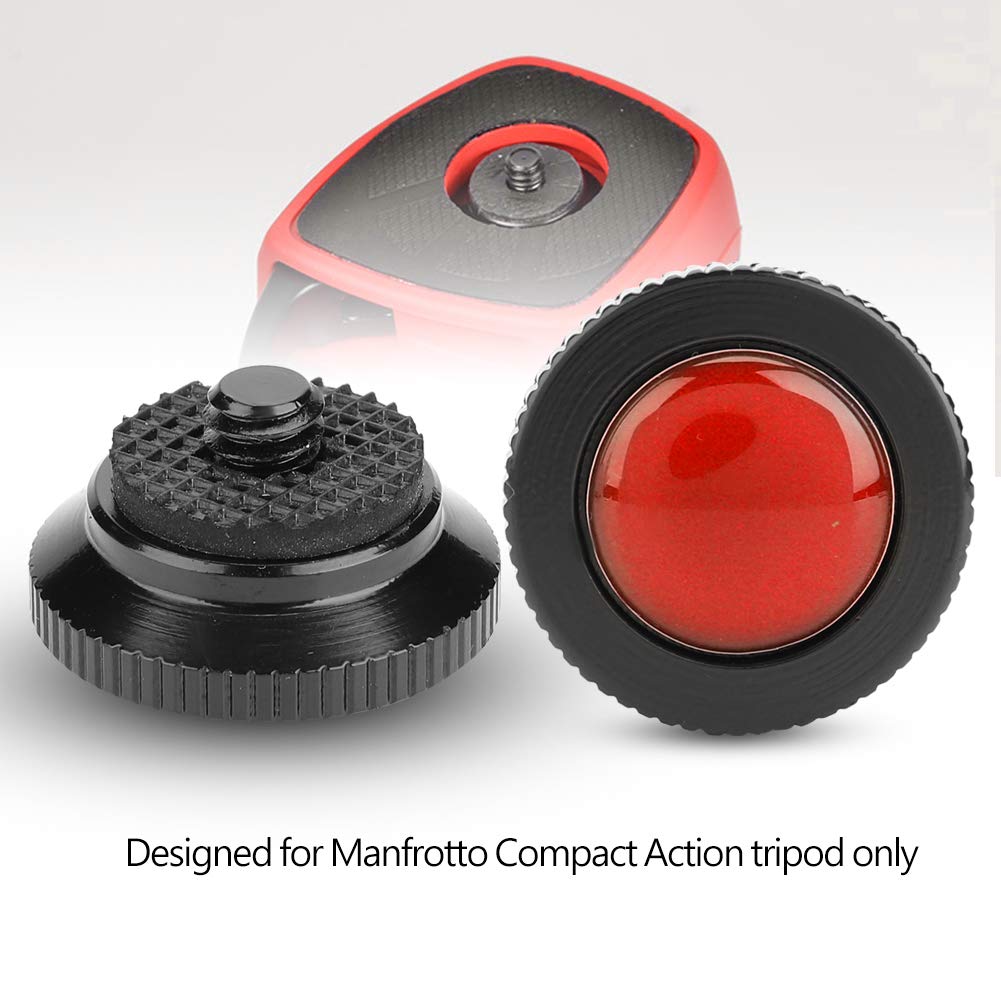 Manfrotto Compact Action Tripod Quick Release Plate - Round PL Aluminum Alloy Camera Mount Adapter (Red) | Perfect for DSLR, Mirrorless Cameras & Video Shooting