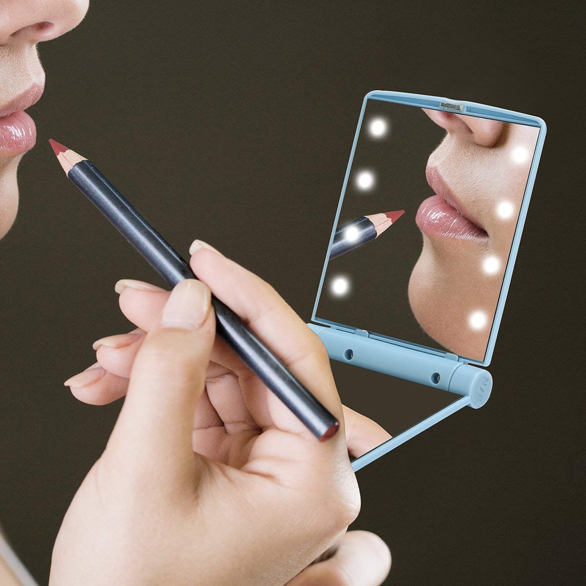 Clubx 22 LED Lighted Travel Makeup Mirror - Trifold Desktop Vanity Mirror with 8X Magnification & Adjustable Brightness for Perfect Makeup Application at Home or Travel | Ideal for Makeup Artists, Travelers & Home Beauty Stations