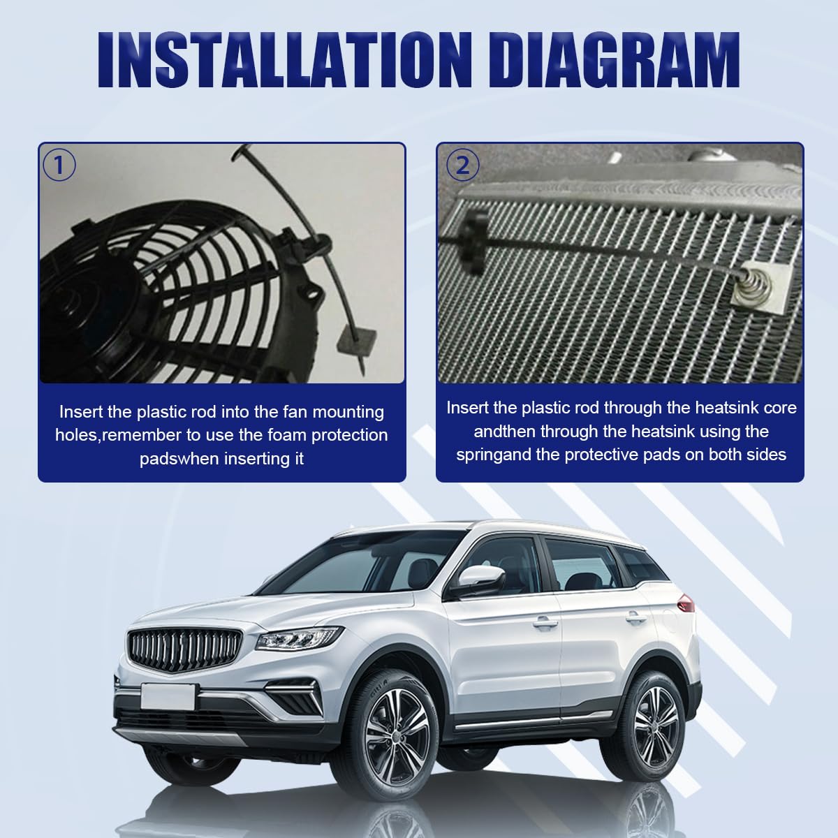 Universal Fan Mounting Kit - Heavy Duty Plastic Zip Tie Straps for Electric Radiator Fan & Transmission Cooler Installation | Complete Car Cooling System Accessory Set (1 Pack) | Perfect for DIY Auto Repair & Vehicle Maintenance