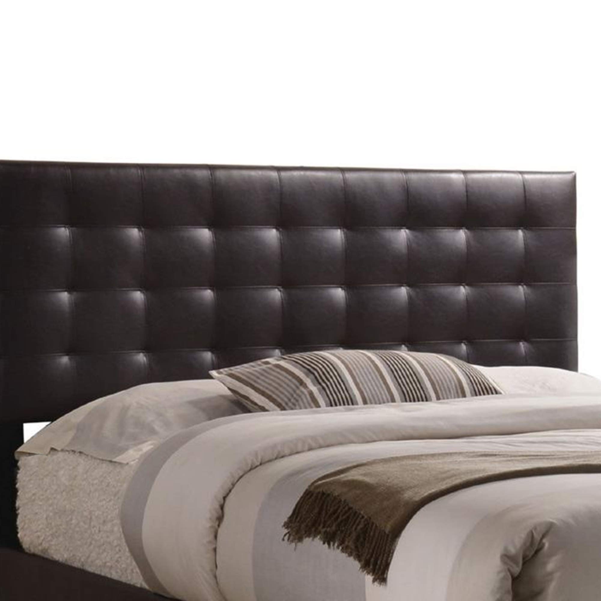 Benzara Transitional Style Queen Size Bed Frame - Brown Wooden Bedroom Furniture for Master Bedroom & Guest Room