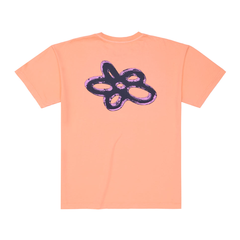 Dbe Ss Tee Peach Nectar - Women's Floral Print T-Shirt for Casual Wear & Summer Outfits
