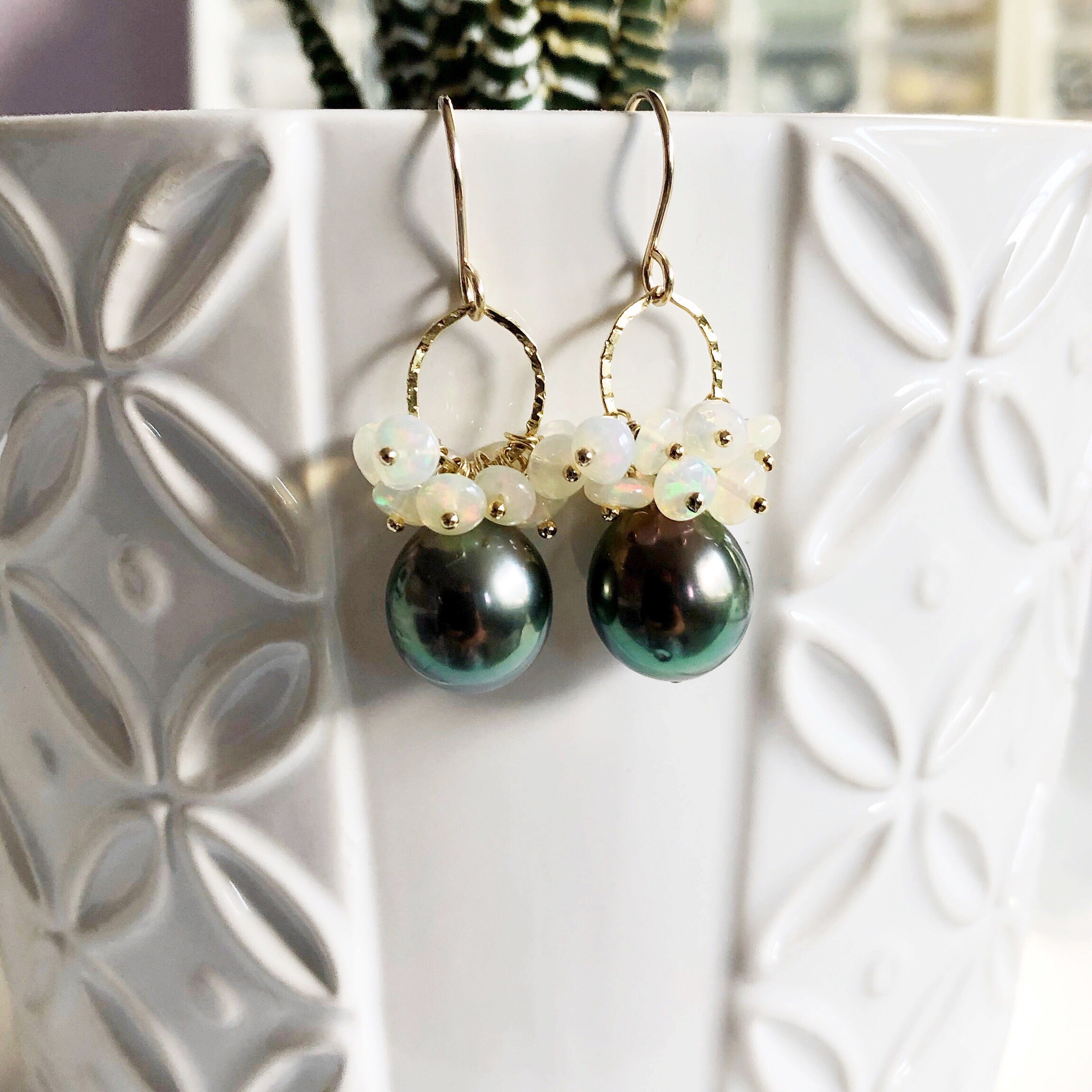 KIRA Ethiopian Opal Earrings (E528) - Elegant Handmade Jewelry for Women, Perfect for Weddings, Parties & Special Occasions