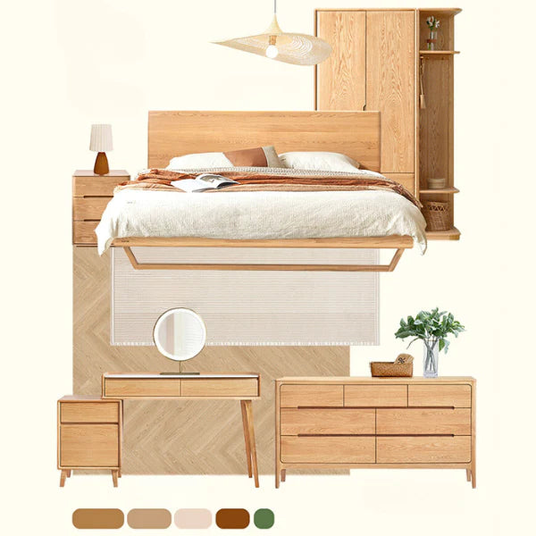 Solid Oak Wood Seattle Wide Chest of Drawers - 6-Drawer Dresser for Bedroom Storage & Organization | Perfect for Home, Office, or Dorm Room Furniture