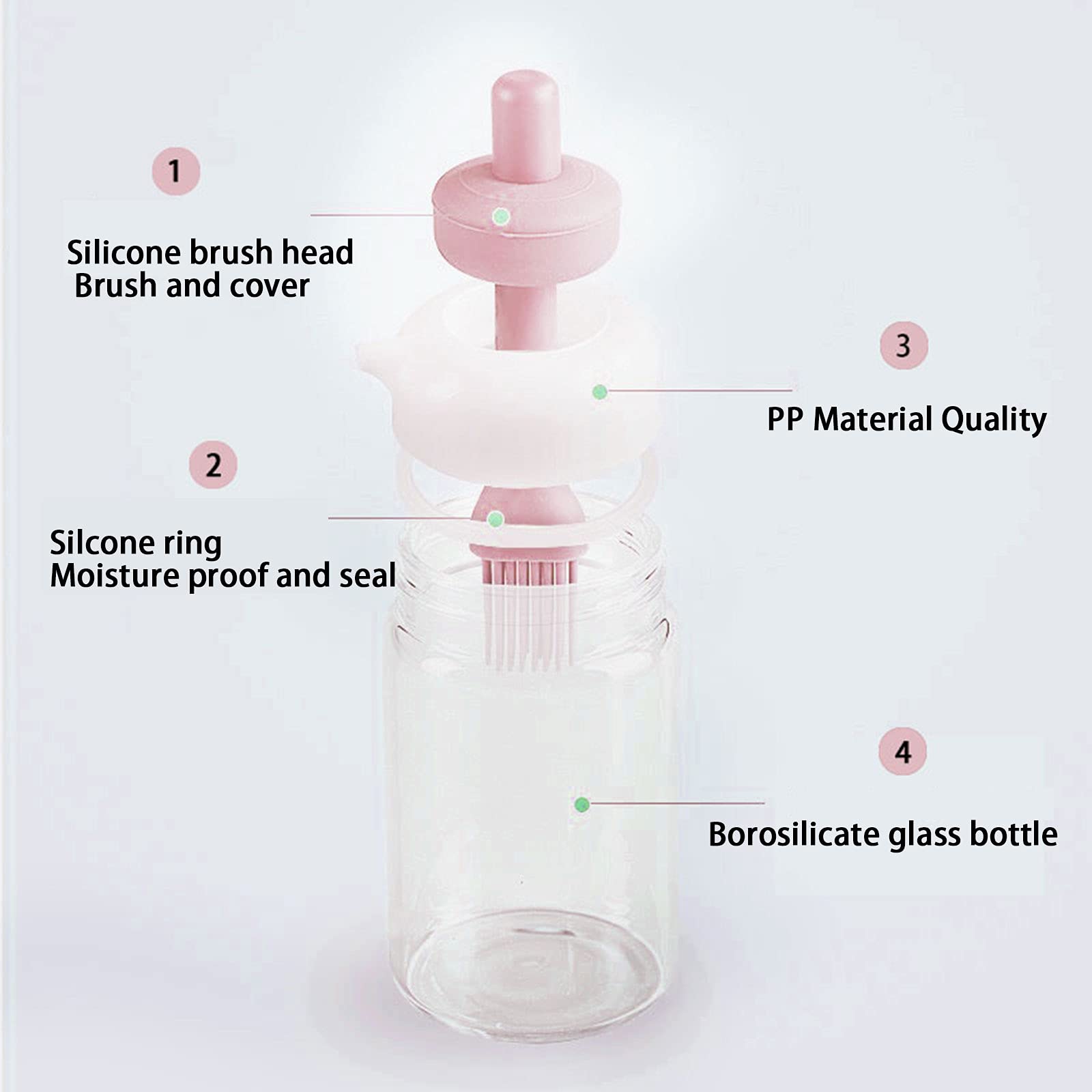 Premium Olive Oil Dispenser Bottle with Silicone Brush - 230ml Wide Mouth Oil Container for Cooking, Baking, BBQ & Marinating - Perfect for Kitchen, Restaurant & Outdoor Grilling