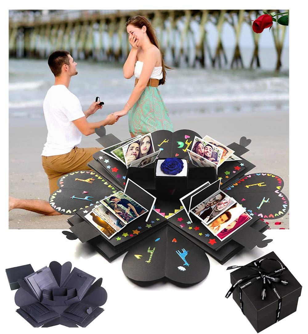 HenMerry DIY Photo Album Scrapbook Kit - Creative Explosion Gift Box for Birthday, Wedding, Valentine's Day - Perfect for Memory Keeping, Party Favors & Romantic Surprises