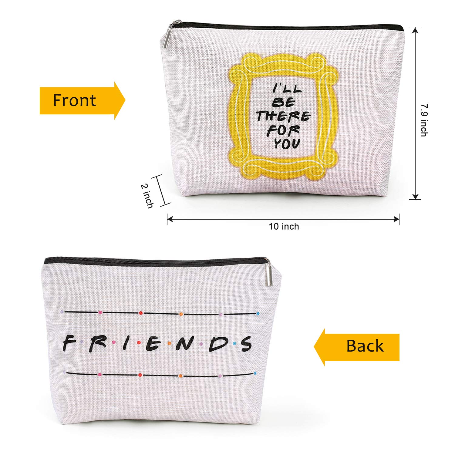 Friends TV Show Makeup Bag - Waterproof Travel Cosmetic Toiletry Bag with Yellow Peephole Frame - Perfect Gift for Friends Fans | Great for Travel, Gym & Daily Organization
