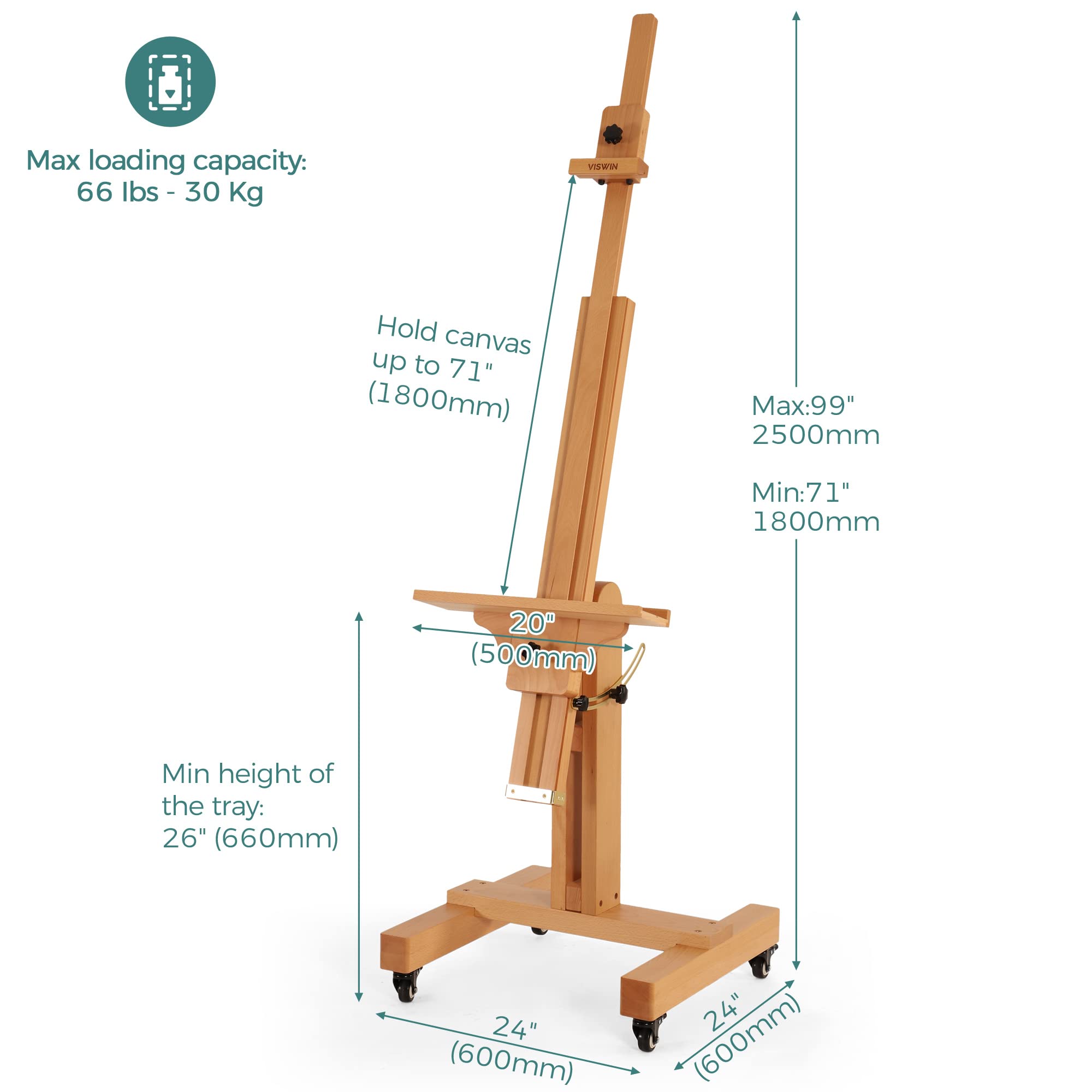 VISWIN Extra-Large Studio Easel Stand - Adjustable 71