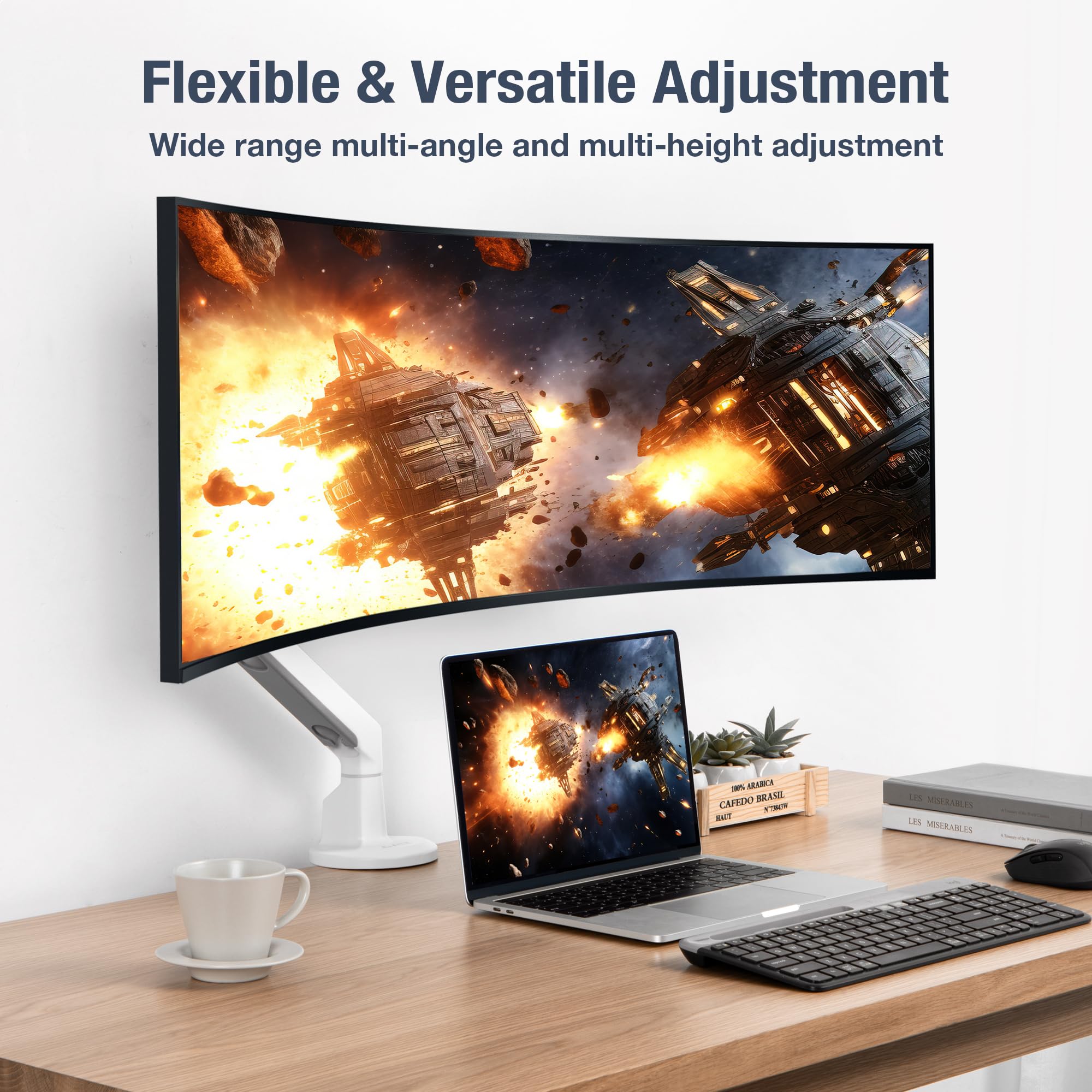 AVLT Adjustable Single Monitor Arm Desk Mount for 13