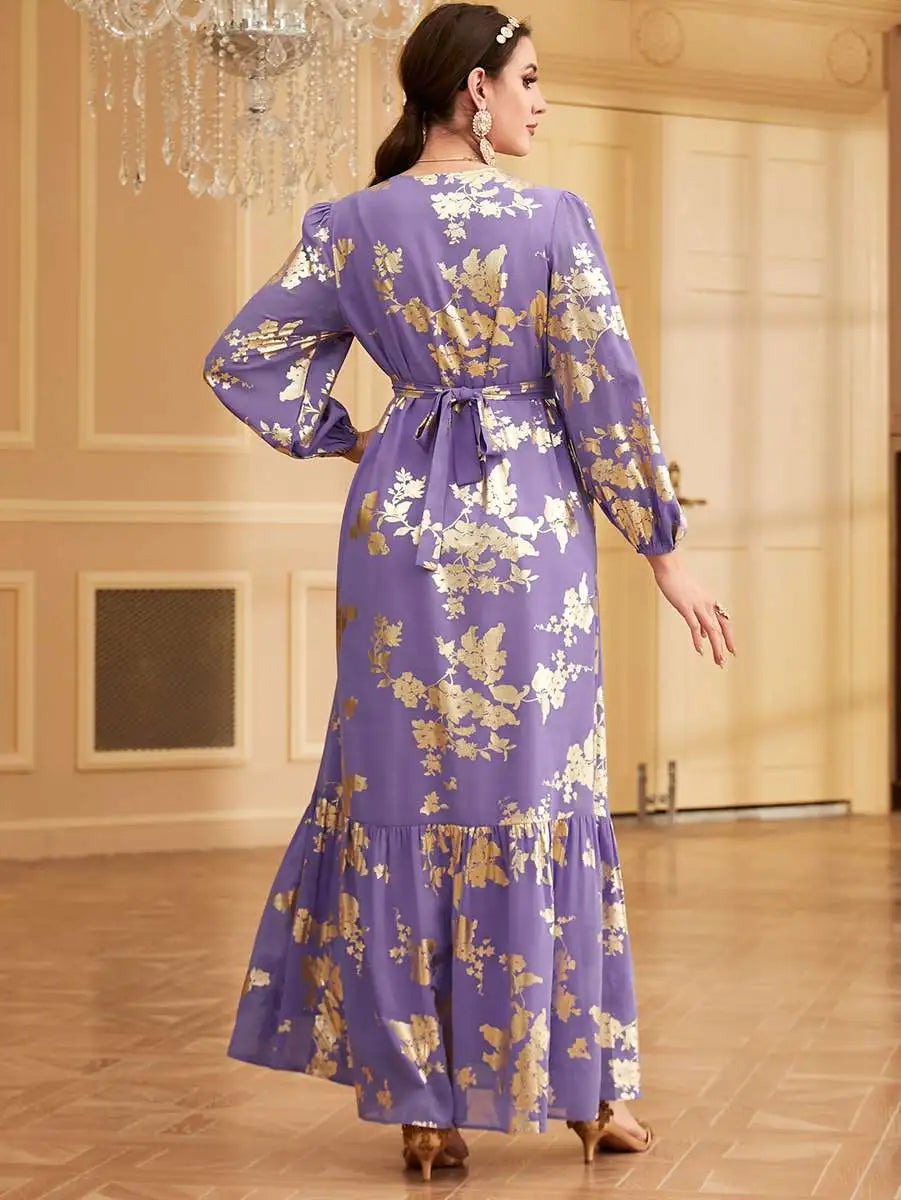 Elegant Moroccan Caftan Kaftan Dress for Women - Handmade Bronzing Eid Party Wear - Perfect for Weddings, Festivals & Special Occasions