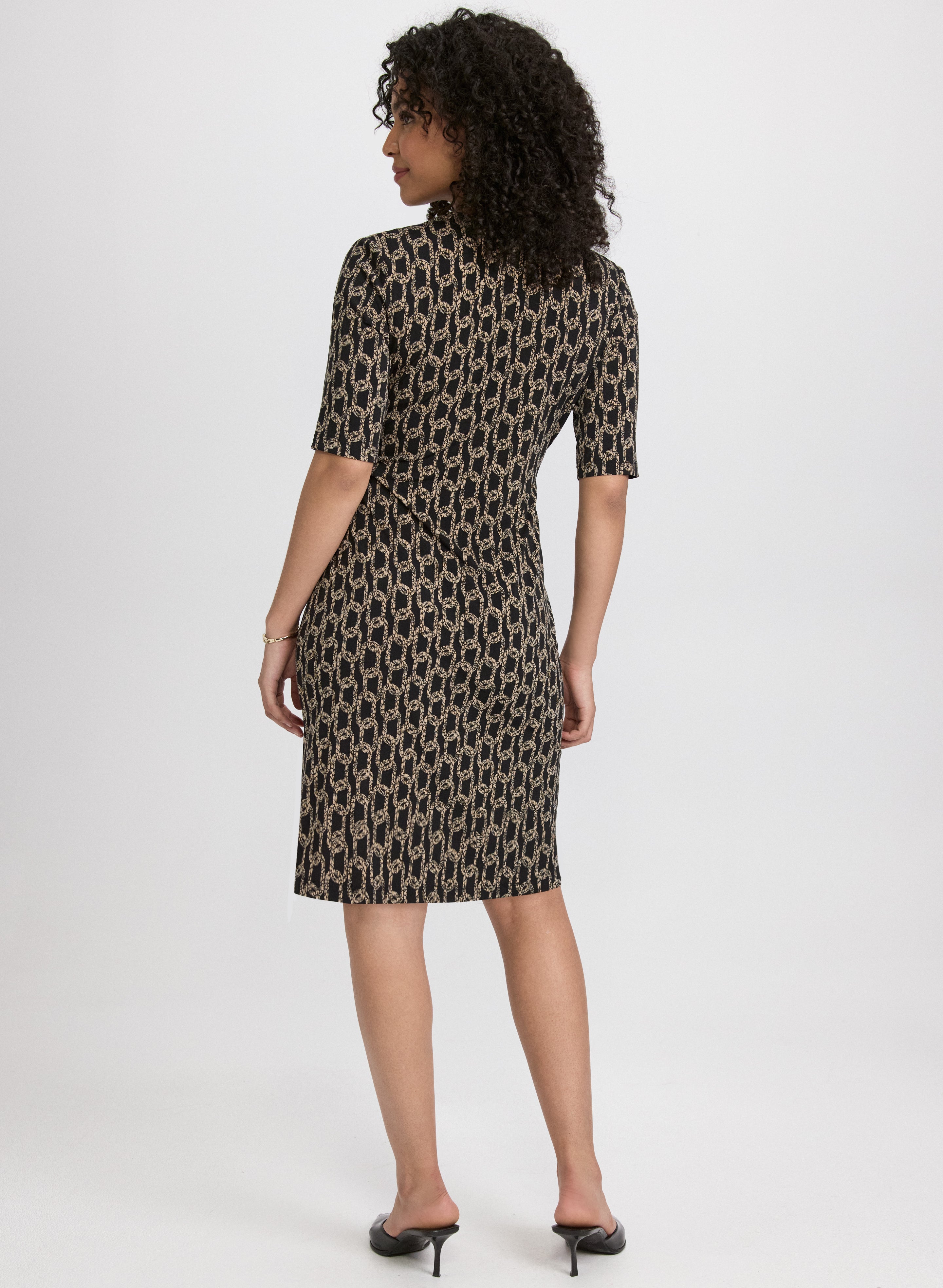 Stylish Chain Print Dress for Women - Trendy Floral Pattern Summer Dress - Perfect for Casual Outings, Beach Vacations & Date Nights