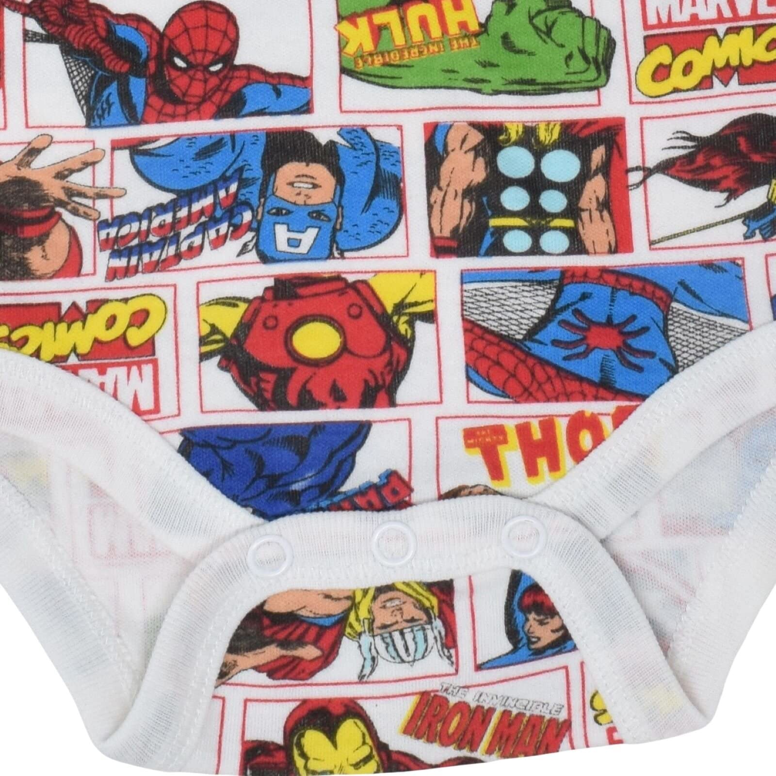 Marvel Avengers Baby Bodysuits 5-Pack - Spider-Man, Iron Man, Hulk & Captain America (Newborn to 12M) | Superhero Costume for Infants | Perfect for Halloween, Birthday Parties & Photo Shoots