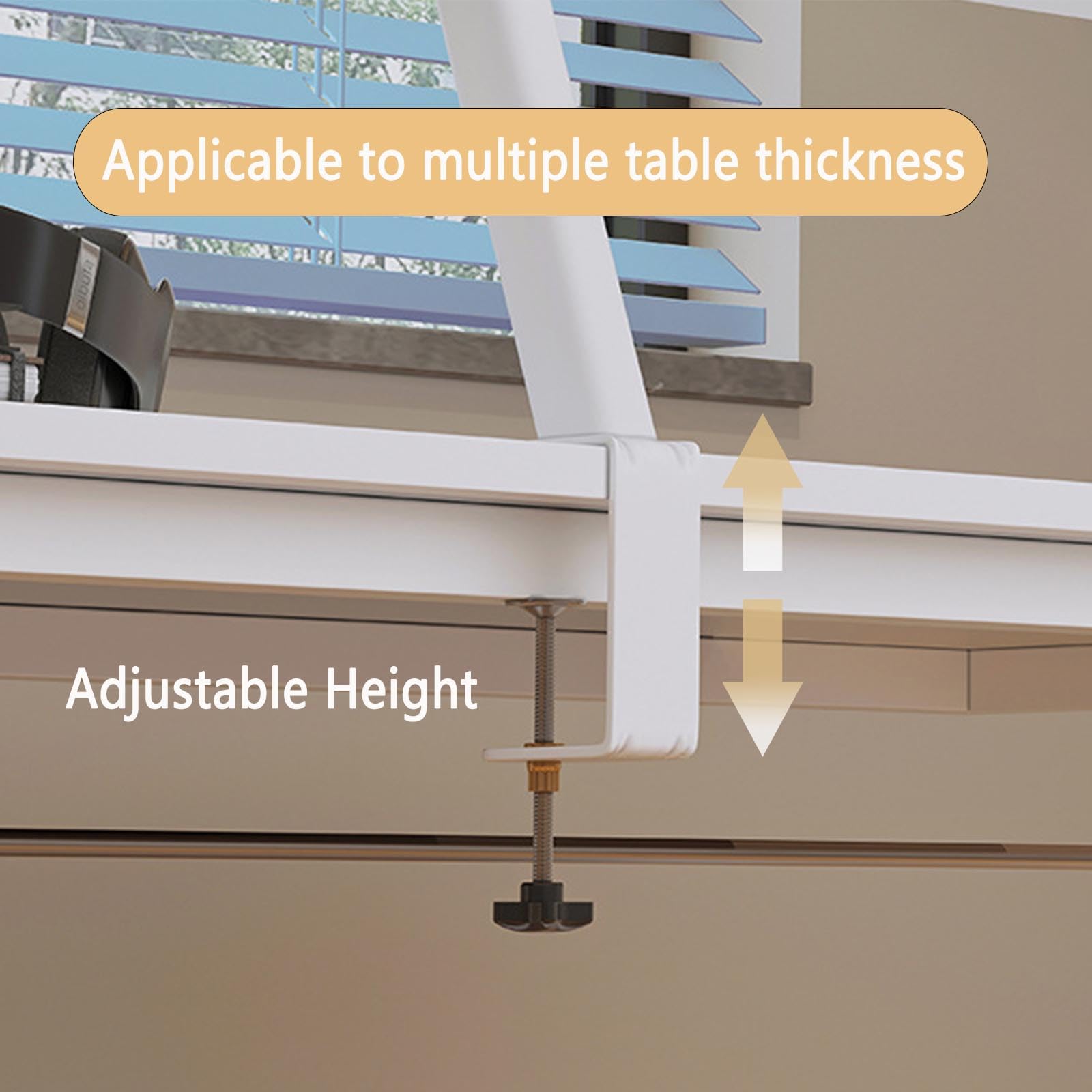 23 Inch Adjustable Clamp On Desk Shelf - Single Layer Under or Above Desktop Storage Organizer | Perfect for Home Office, Study, Dorm & Workspace Organization