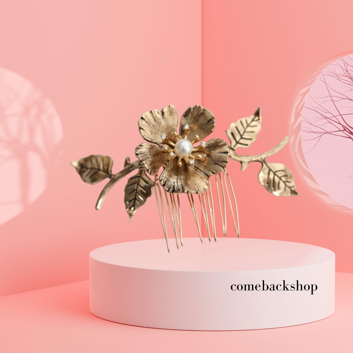 Handmade Gold Wedding Hair Comb - Elegant Bridal Hair Clip for Women | Perfect for Weddings, Prom, and Formal Events