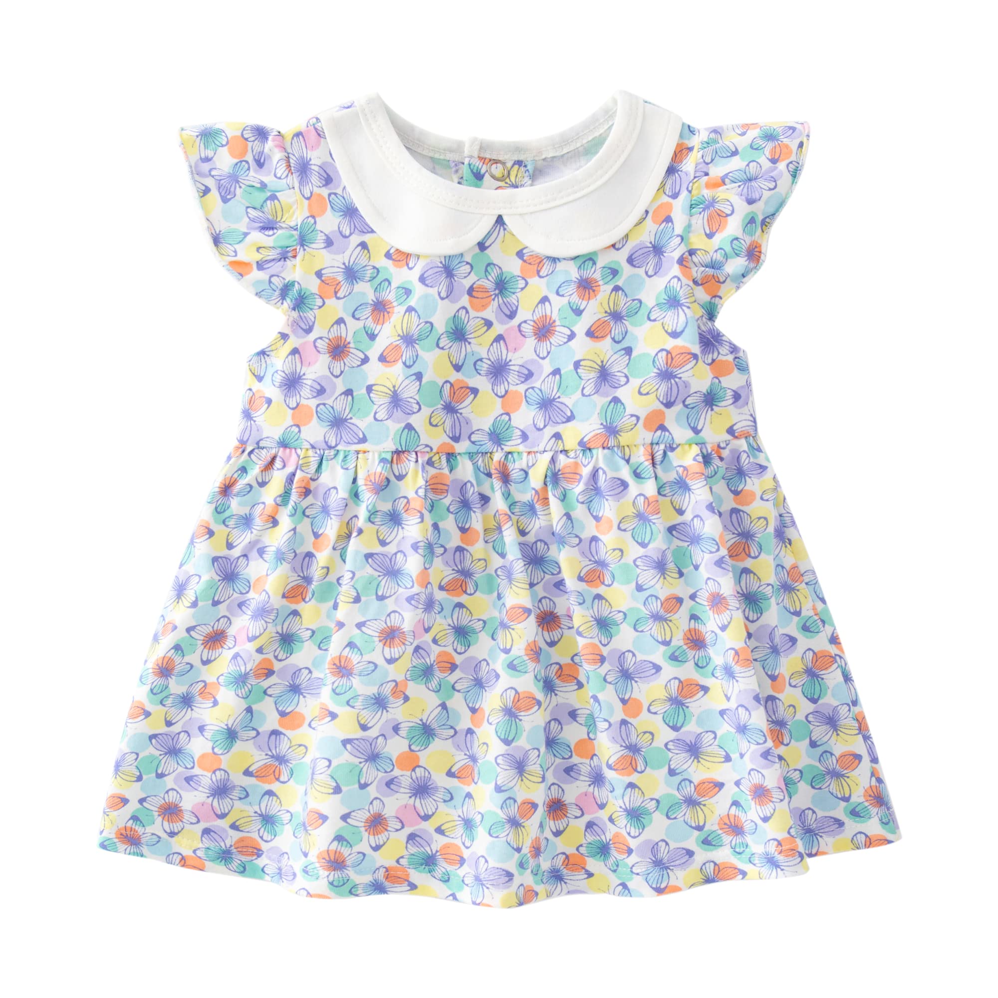 Zanie Kids Baby Girls Summer Dress - 100% Cotton Easter Outfit with Short Sleeves | Perfect for Easter Sunday, Family Photos & Summer Playdates