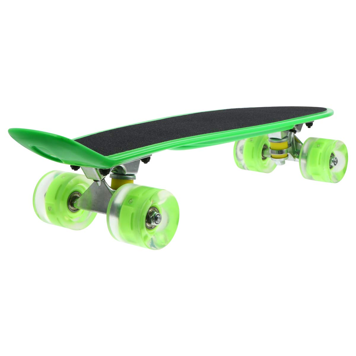 LED Light Up Skateboard for Girls & Kids - Wooden Short Fish Board with Frosted Deck & ABS Wheels - Fun Glow in the Dark Skateboard for Street Riding, Night Cruising & Outdoor Play