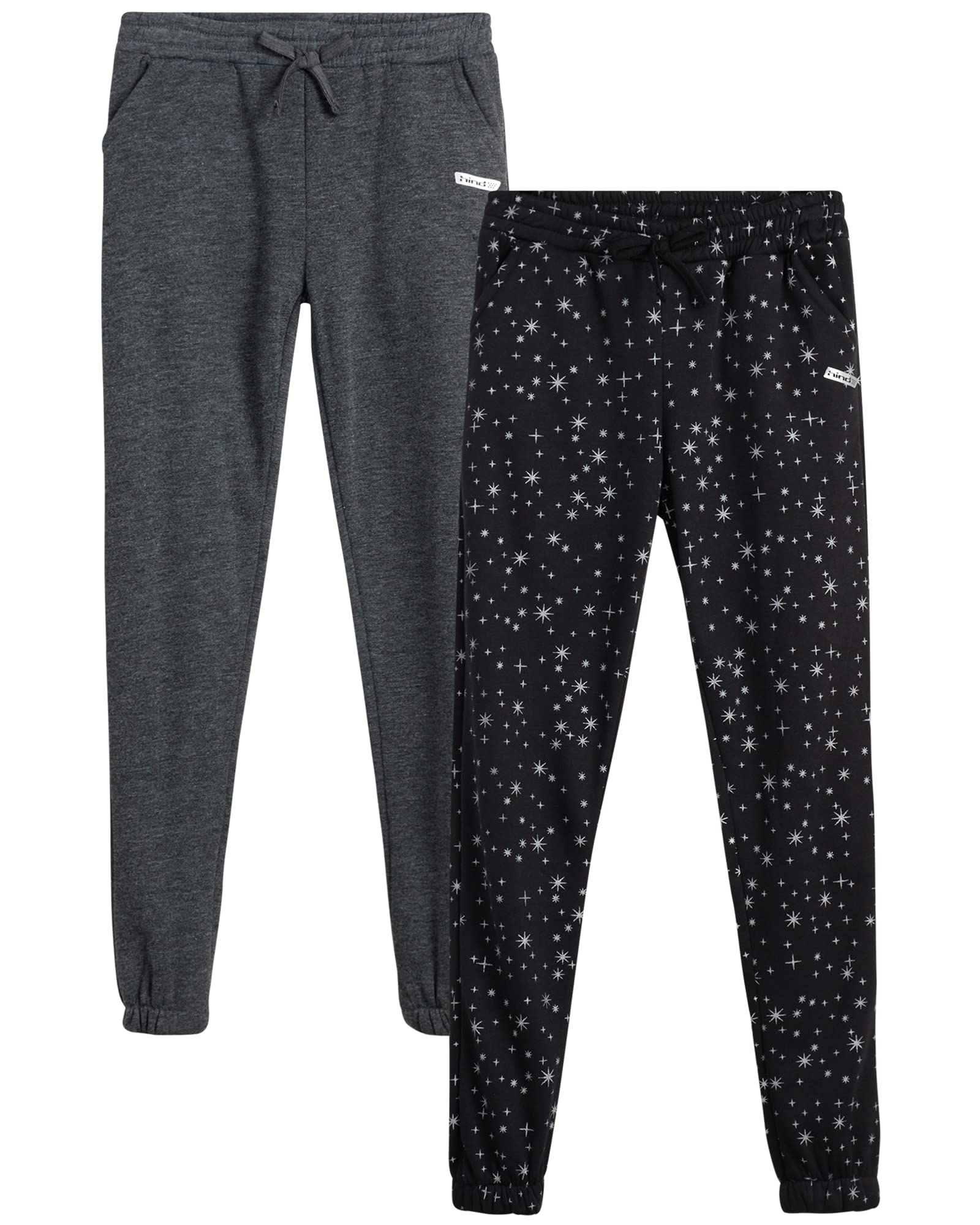 Hind Girls' Fleece Sweatpants 2-Pack - Soft Casual Jogger Pants for Active Kids (Sizes 4-16) | Perfect for School, Playdates & Weekend Comfort