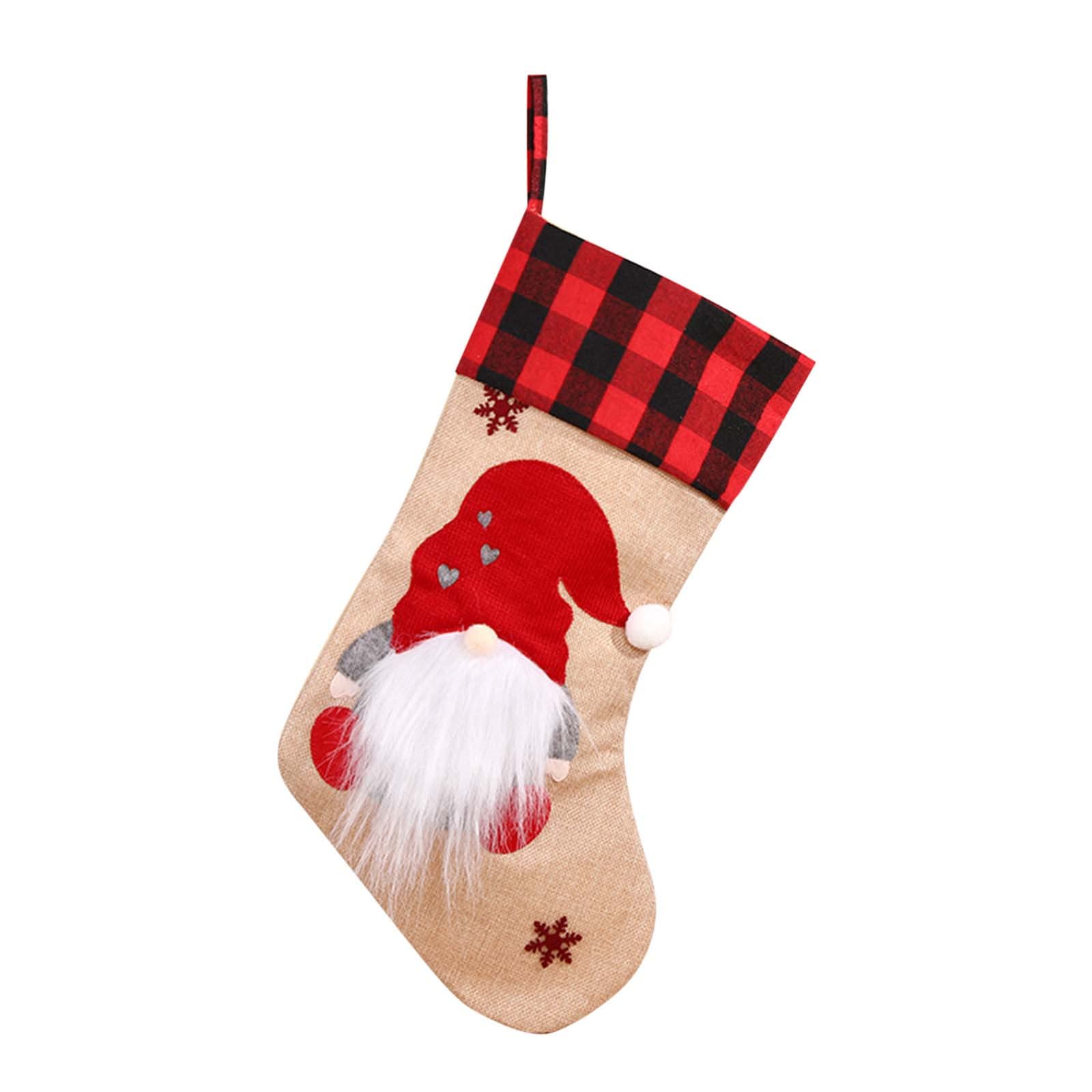 CLVELLI Large Christmas Stockings - Xmas Decorations with Faceless Doll Character for Holiday Home Decor, Family Gift Hanging Stockings, Gnome Socks - Perfect for Fireplace, Mantel, and Festive Kitchen Decor (Size B, One Size)