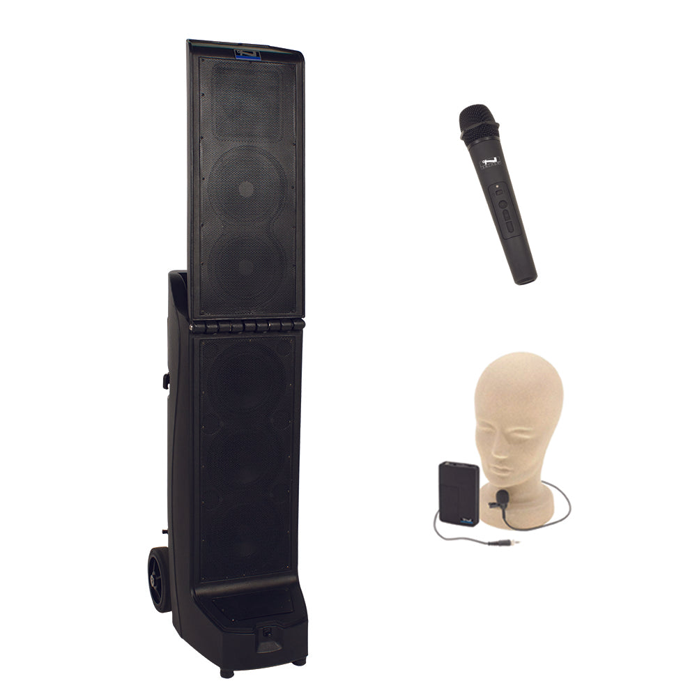 Anchor Audio Bigfoot (U2) Portable PA Speaker System with 2 Wireless Microphones - Perfect for Outdoor Events, Parties & Public Speaking