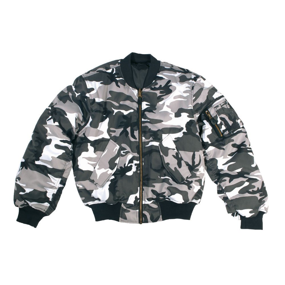 **MIL-TEC Army MA-1 Camo Flight Jacket - Men's Military Bomber Jacket for Outdoor & Urban Wear - Size M - Perfect for Hiking, Travel & Casual Style**