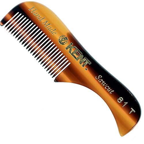 KENT 81T Freddie Handmade Wooden Beard Comb - Unbreakable Fine Tooth Mustache Comb for Men | Pocket Size Travel Grooming Tool | Perfect for Daily Styling, Travel & Gift Giving