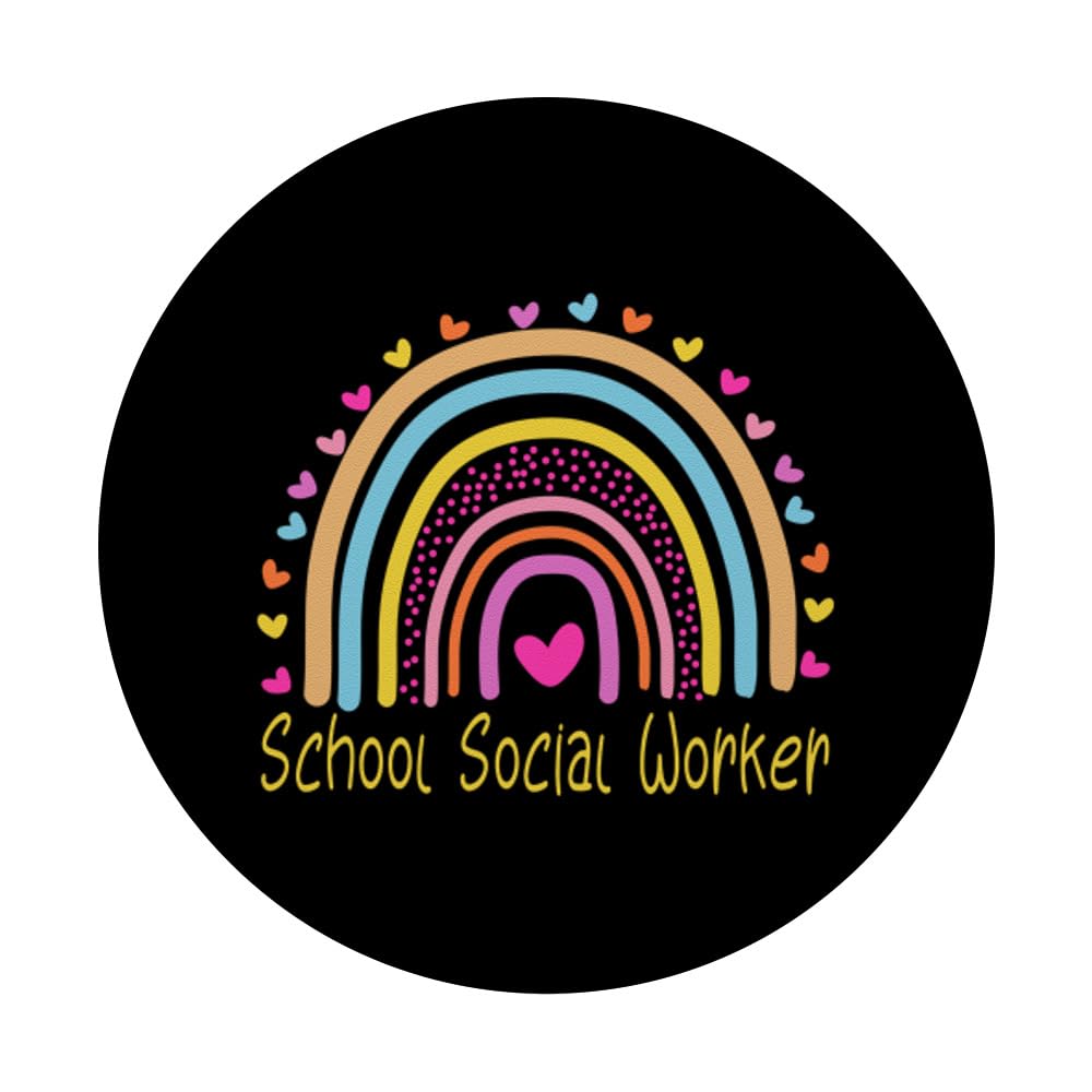 Rainbow PopSockets Adhesive PopGrip for School Social Workers - Swappable Phone Grip & Stand for iPhone, Samsung - Perfect for Classrooms, Therapy Sessions & Daily Use