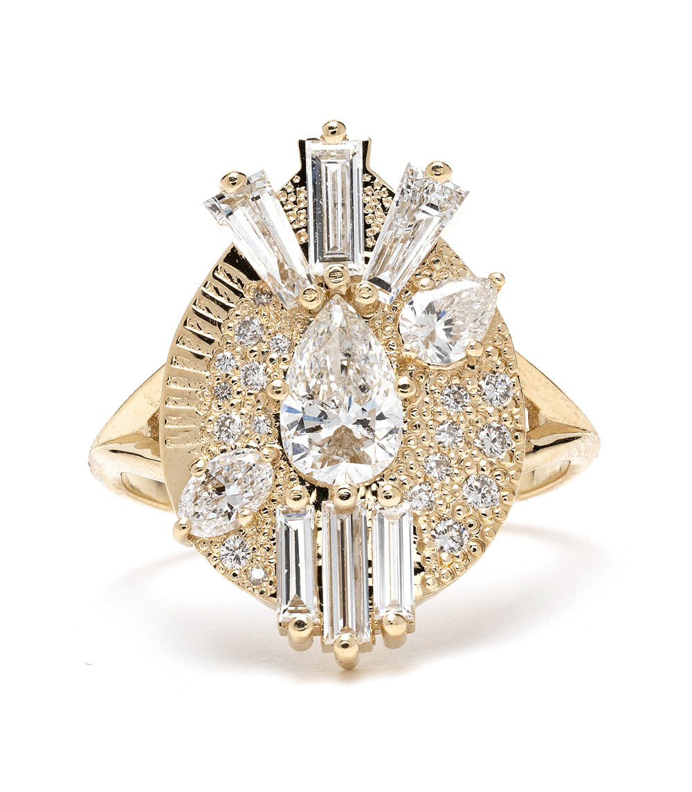 Valentina Pear Shape Diamond Engagement Ring for Women - Elegant Wedding Proposal Jewelry for Her, Perfect for Anniversaries & Special Occasions