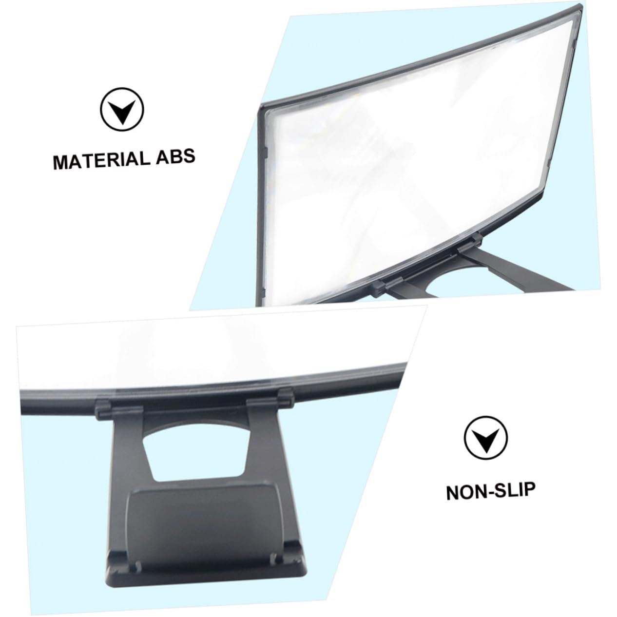 Uonlytech Universal Phone Screen Magnifier - 1PC Cell Phone Screen Enlarger & Amplifier with ABS Shell Stand - Perfect for Movie Watching, Gaming, and Reading on Smartphones