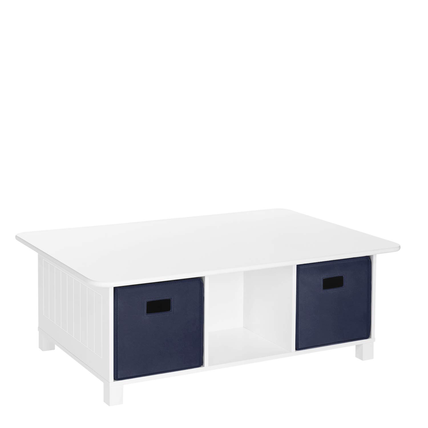 RiverRidge Activity Table with Storage Bins - White & Navy Kids Play Table for Arts, Crafts & Learning | Perfect for Playrooms, Classrooms & Daycare Centers