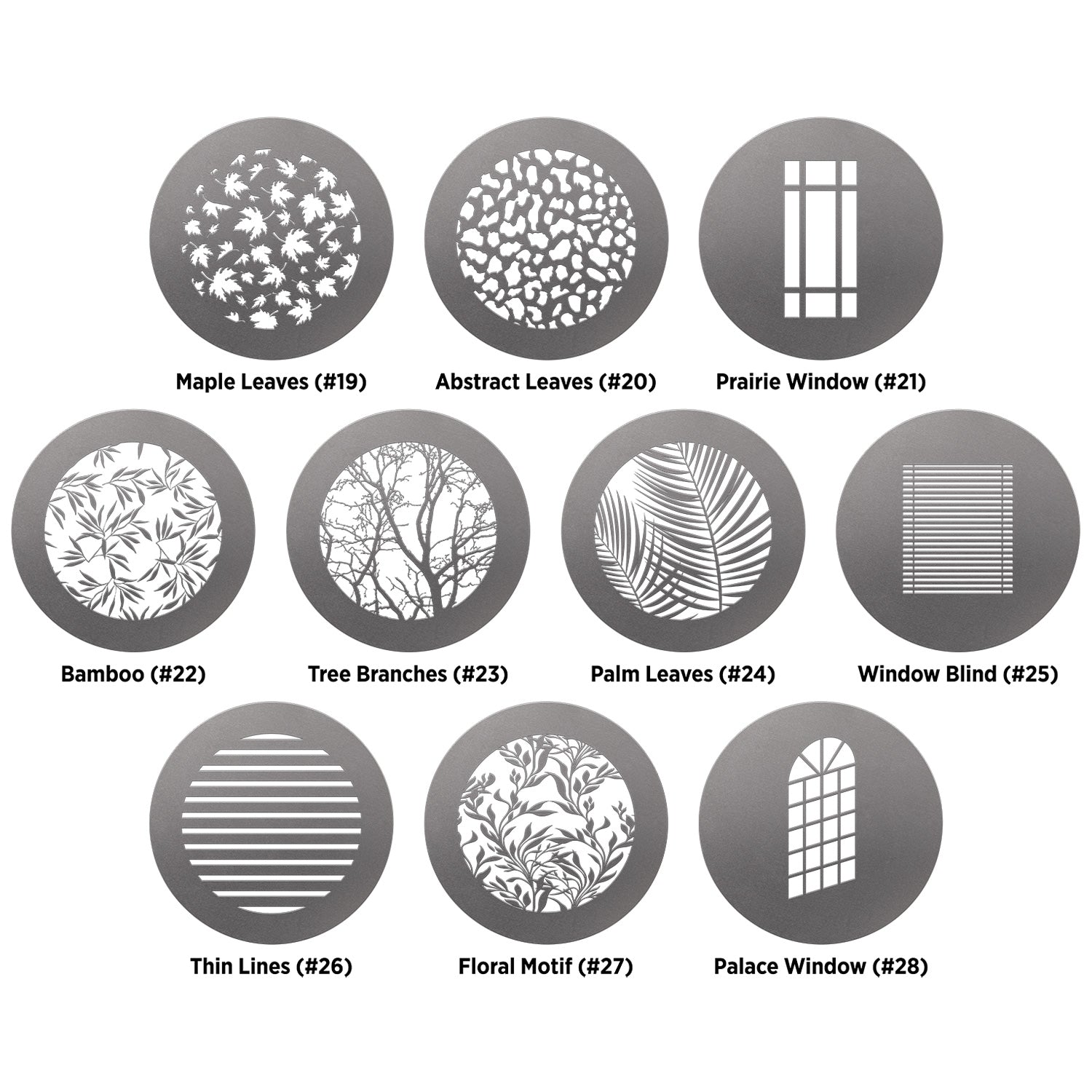 Lindsay Adler 10-Pack Environmental Gobo Pack for Optical Spot Lighting - Perfect for Studio Photography, Stage Lighting & Theatrical Effects