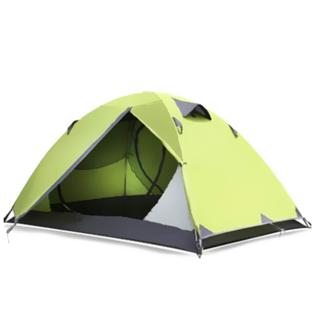 Ultra-Light Waterproof 2-Person Hiking Tent - Double Layer Silicone Coated for Sun Protection - Perfect for Camping, Backpacking & Outdoor Adventures (Green)