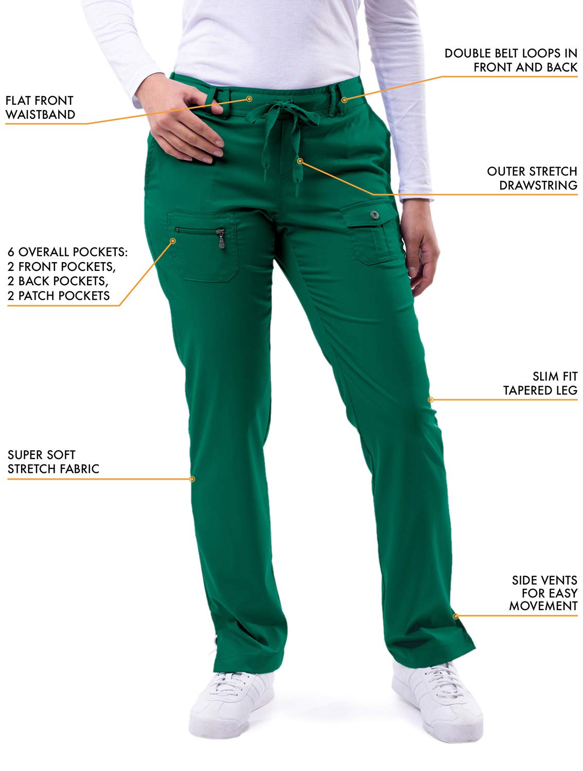 Adar Pro Breakthrough Plus Scrub Set for Women - Enhanced V-Neck Top & Multi-Pocket Pants - Petite/Tall Sizes - Perfect for Nurses, Doctors & Healthcare Professionals