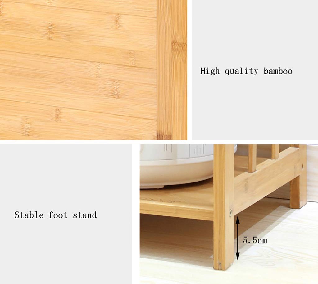3-Tier Bamboo Kitchen Shelf - Microwave Oven Stand, Solid Wood Storage Rack for Pantry, Bathroom & Laundry (55 x 38 x 80cm) - Space-Saving Organizer for Small Apartments & Dorm Rooms