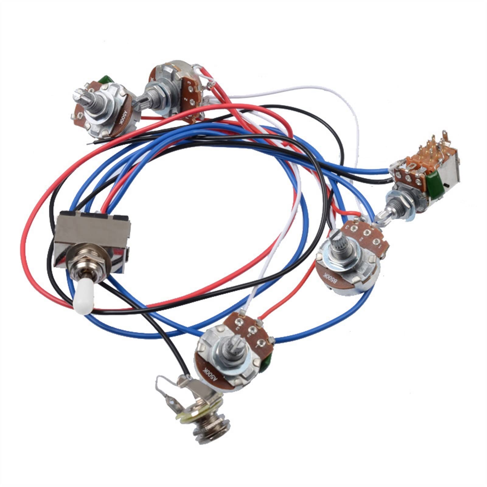 Premium ZENGXUE Electric Guitar Wiring Harness Kit for LP Style Guitars - High-Quality Replacement Parts (White) - Perfect for DIY Guitar Repair, Upgrades & Customization