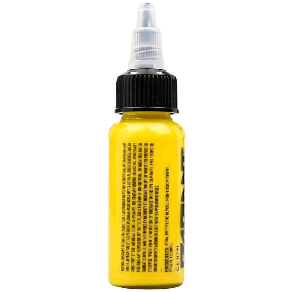 Vibrant Canary Yellow Tattoo Ink - 1 oz Bottle for Professional & DIY Tattoo Artists | Bright Long-Lasting Pigment for Sleeves, Small Designs & Cosmetic Tattoos