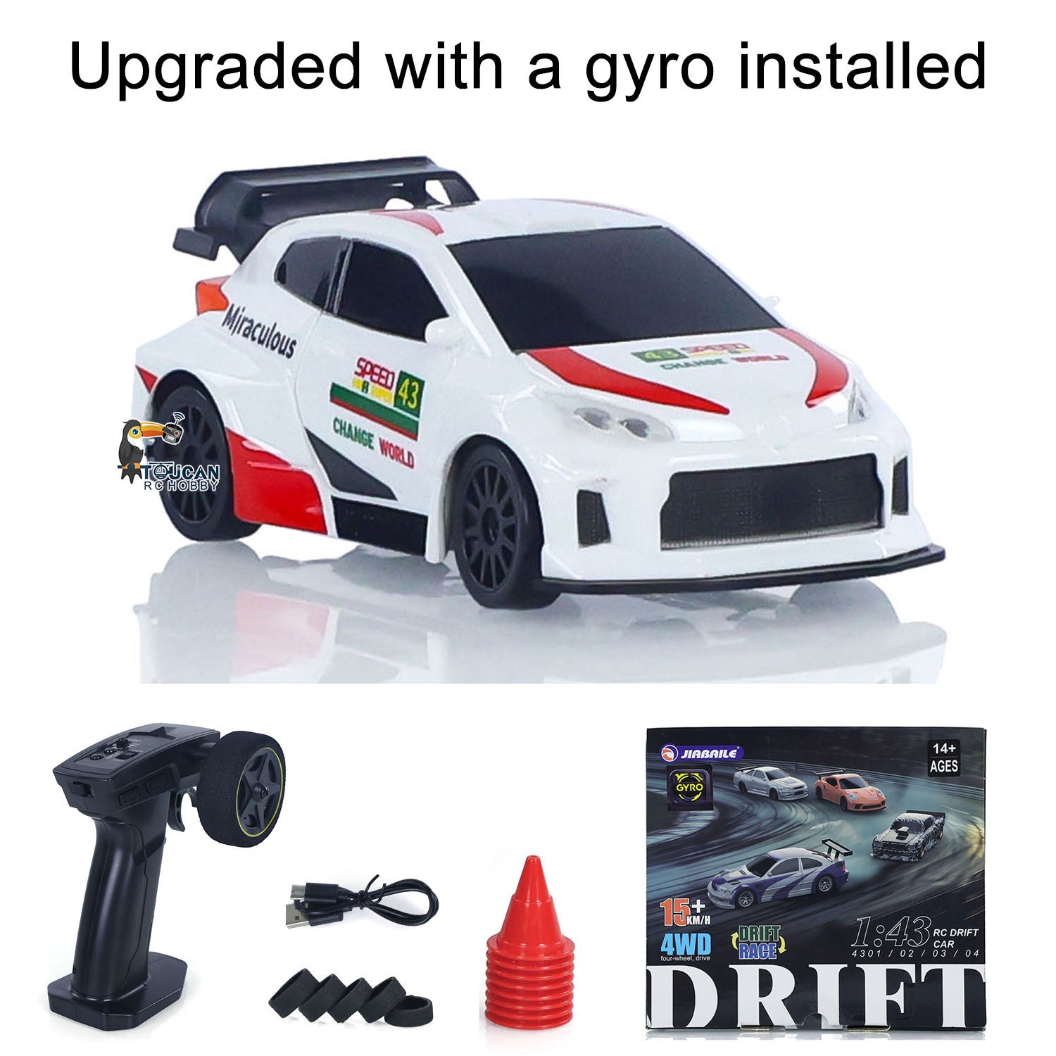 2.4GHz 1/43 RC Drift Car - High Speed 4WD Remote Control Racing Vehicle with Gyroscope & LED Lights - Ready to Run Mini Toy Car for Kids & Adults - Perfect for Indoor Racing, Drift Practice & RC Hobby Fun