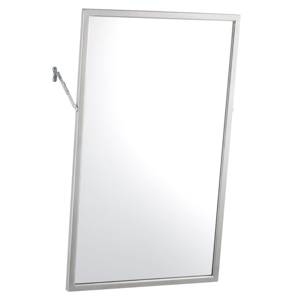 Bobrick B294 1830 Angle-Framed Mirror with Two-Position Tilt - Satin Finish Surface Mounted for Bathroom & Vanity - Durable & Stylish Wall Mirror for Home & Commercial Use