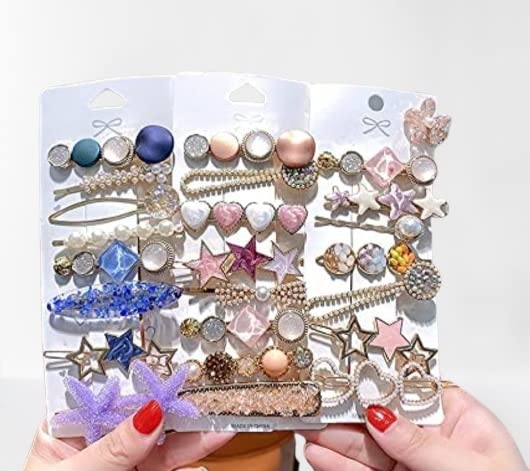 SIYAA 6-Piece White Metal Pearl Hair Barrettes for Women - Elegant Hair Clips for Weddings, Parties & Everyday Styling