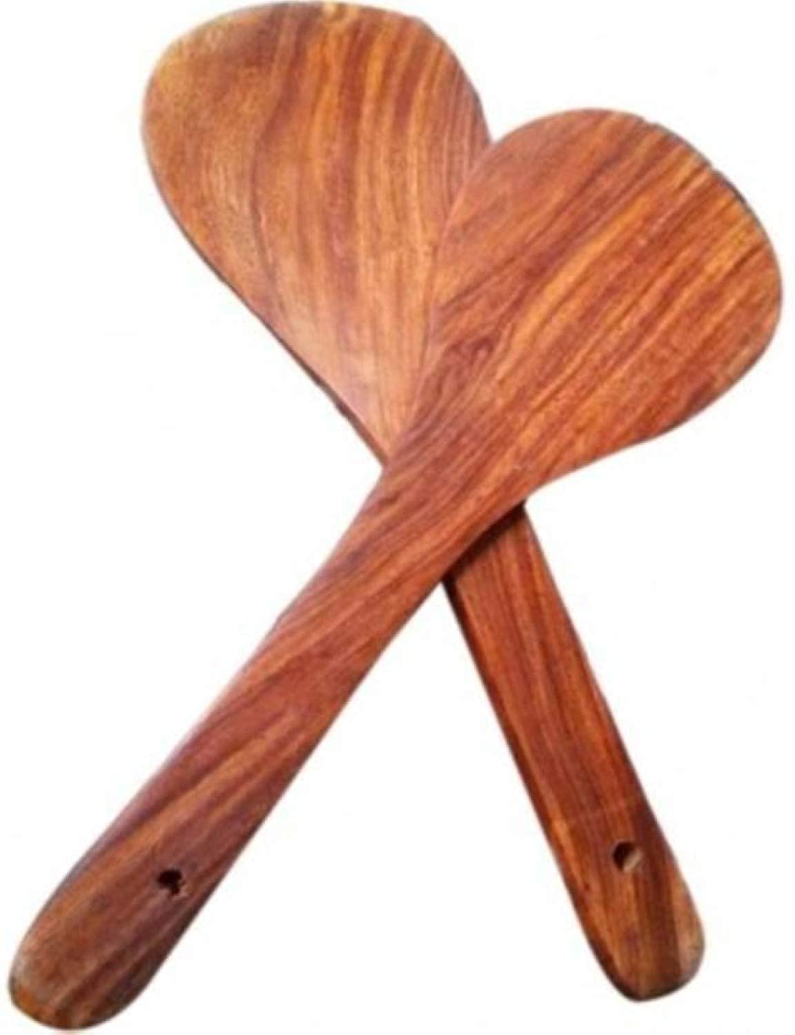 ANTLANTIC CREATION Sheesham Wooden Spoon Set | Eco-Friendly Wooden Spatula & Cutlery Utensils for Cooking, Set of 2, Brown | Perfect for Stirring, Serving & Everyday Kitchen Use