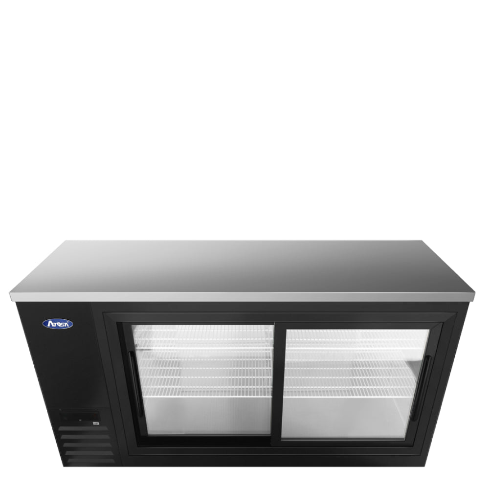 Atosa SBB69SGGRAUS2 68-Inch Glass Door Back Bar Cooler Refrigerator - 18.6 Cu.Ft Commercial Beverage Fridge for Restaurants, Bars, Cafes & Convenience Stores - Perfect for Chilling Beer, Wine & Bottled Drinks